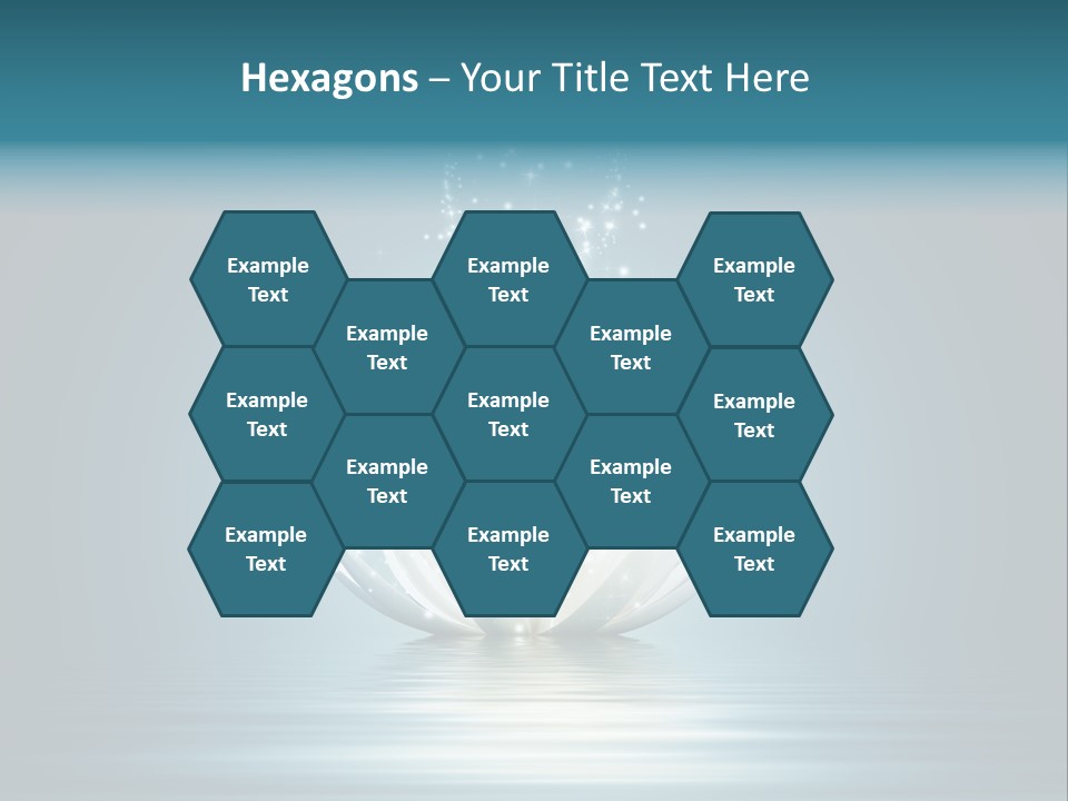 A White Flower With Sparkles On A Blue Background PowerPoint Template