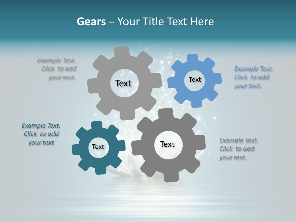 A White Flower With Sparkles On A Blue Background PowerPoint Template