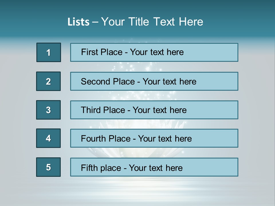 A White Flower With Sparkles On A Blue Background PowerPoint Template