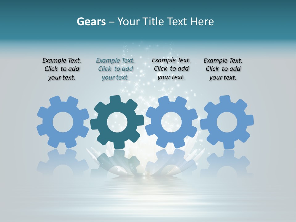 A White Flower With Sparkles On A Blue Background PowerPoint Template