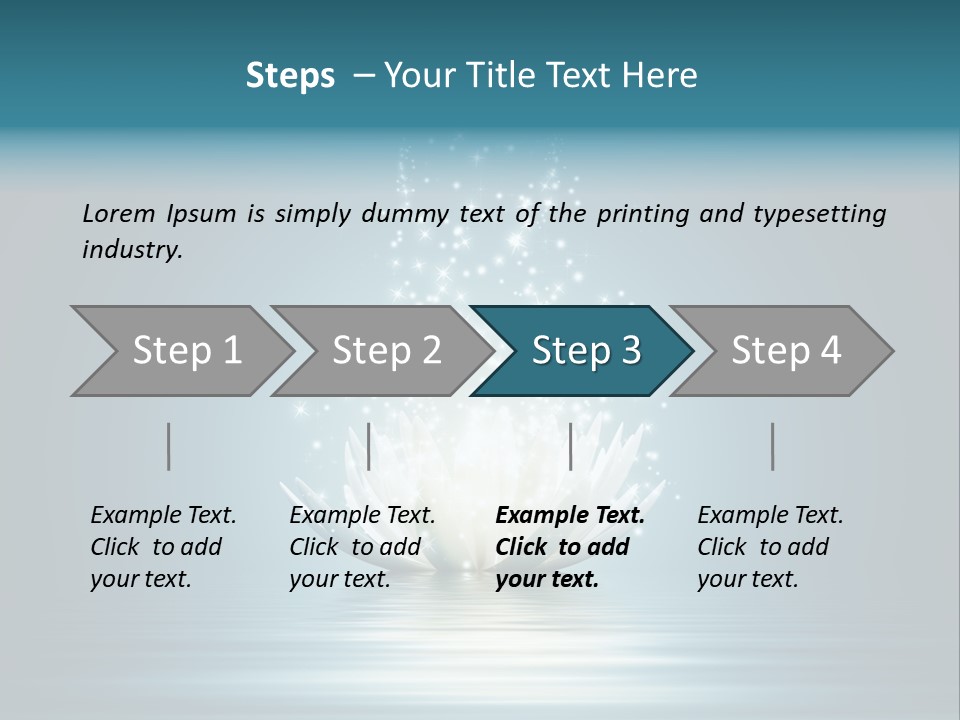 A White Flower With Sparkles On A Blue Background PowerPoint Template