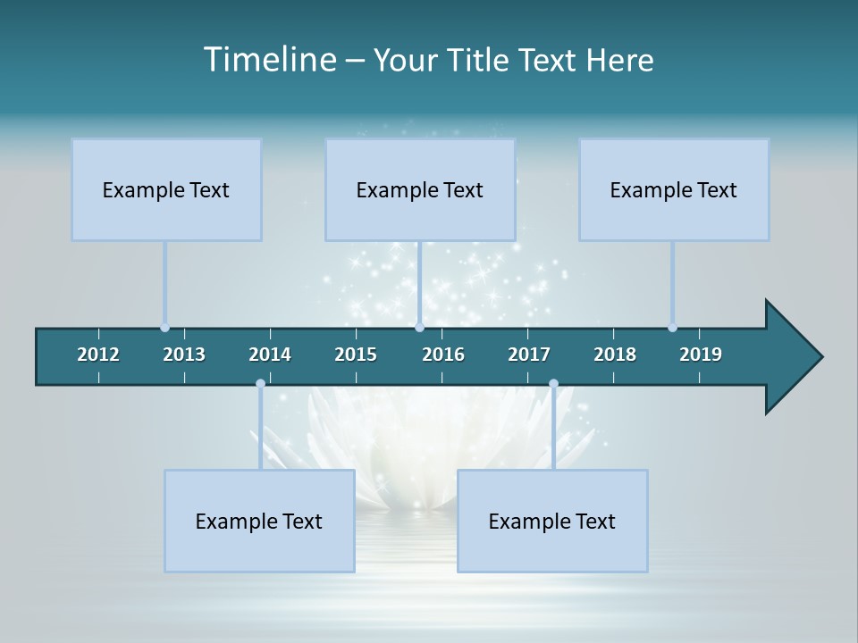 A White Flower With Sparkles On A Blue Background PowerPoint Template