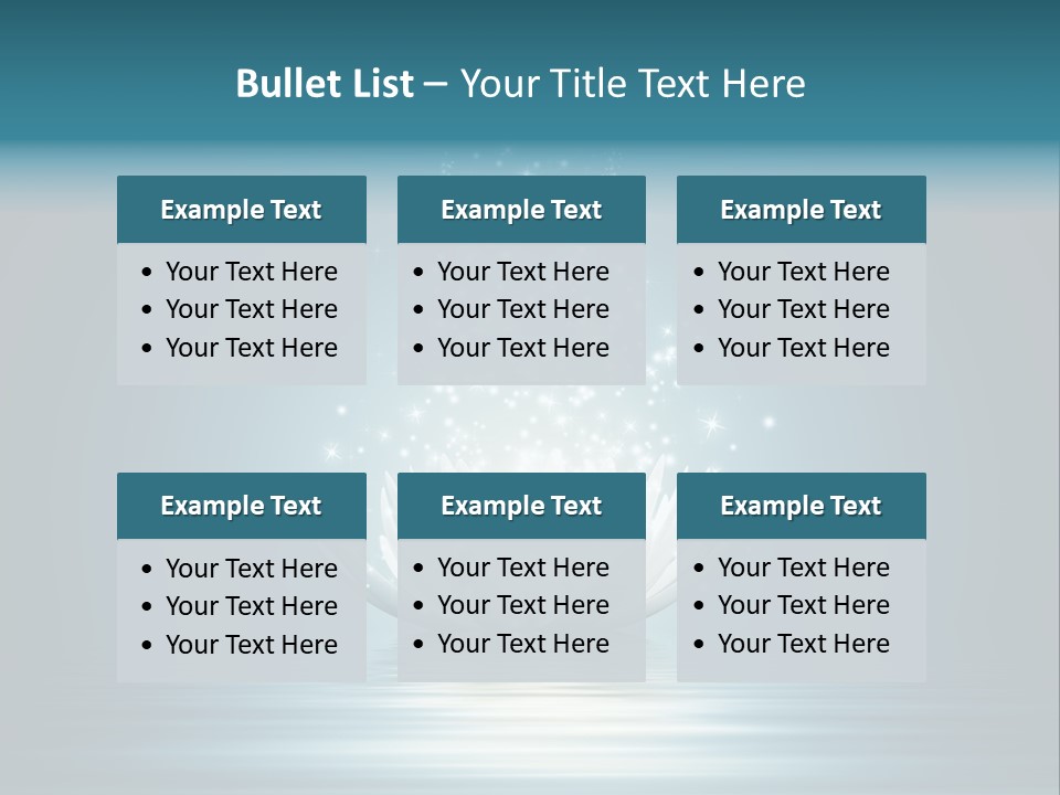 A White Flower With Sparkles On A Blue Background PowerPoint Template