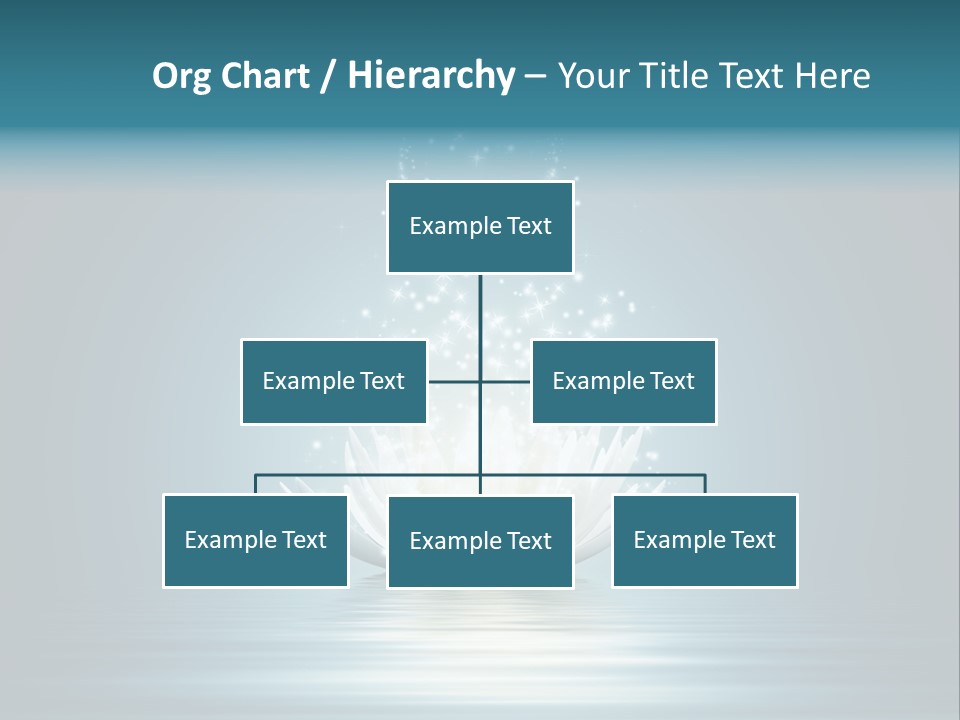 A White Flower With Sparkles On A Blue Background PowerPoint Template