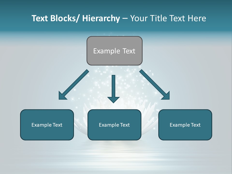 A White Flower With Sparkles On A Blue Background PowerPoint Template