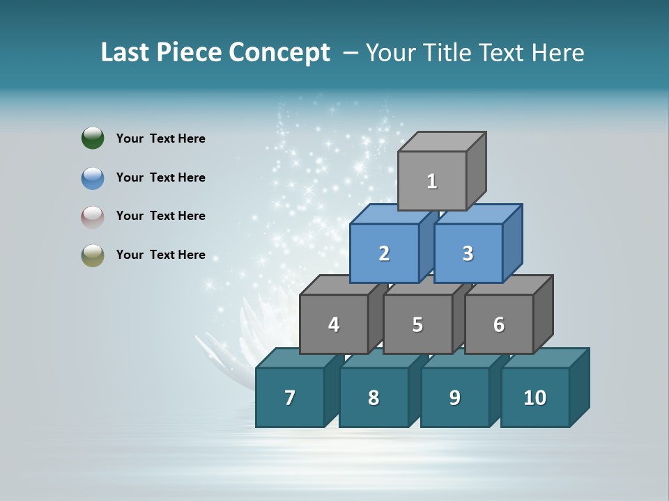 A White Flower With Sparkles On A Blue Background PowerPoint Template