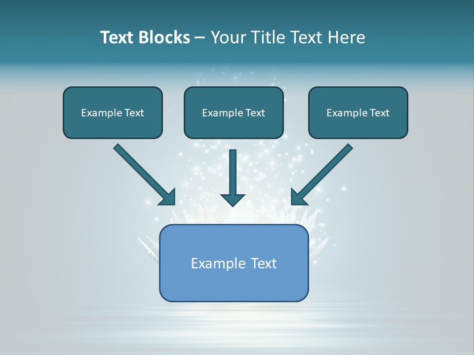 A White Flower With Sparkles On A Blue Background PowerPoint Template