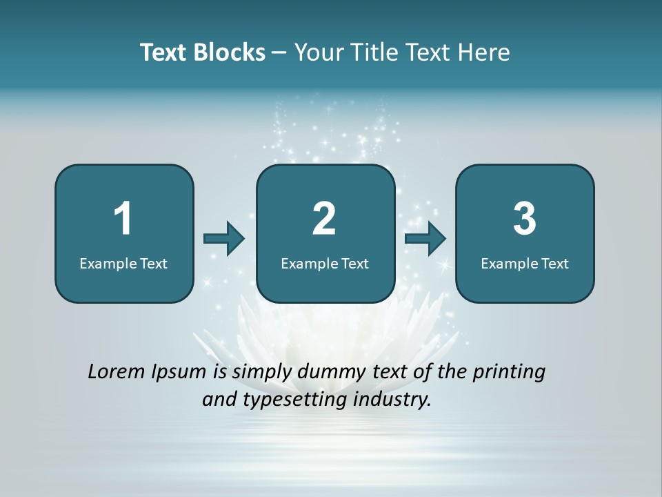 A White Flower With Sparkles On A Blue Background PowerPoint Template