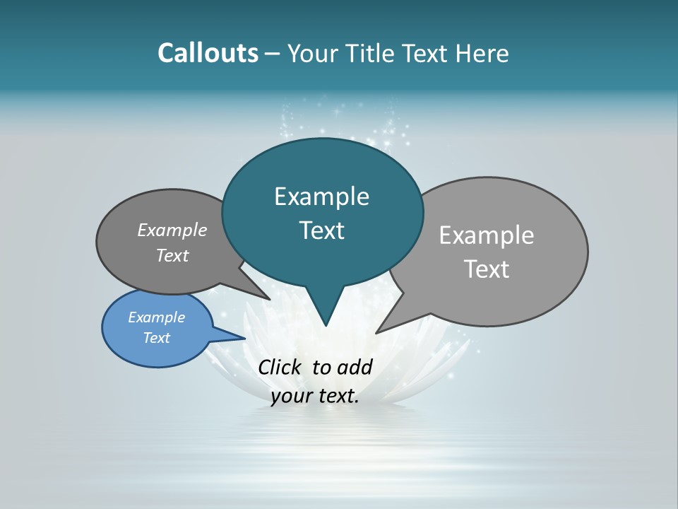 A White Flower With Sparkles On A Blue Background PowerPoint Template