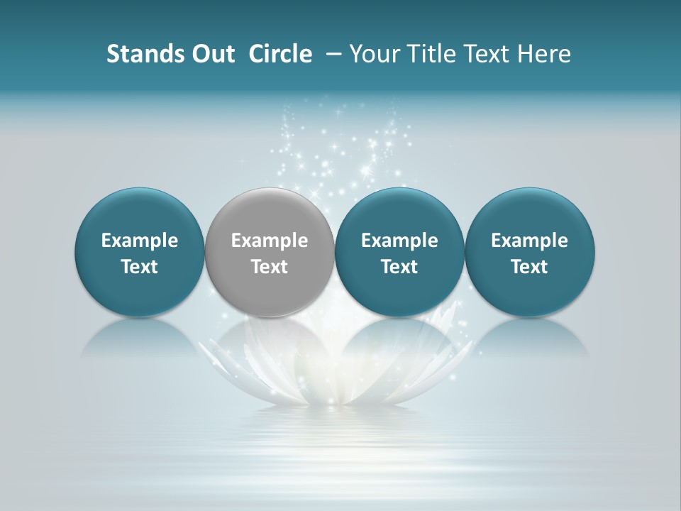 A White Flower With Sparkles On A Blue Background PowerPoint Template