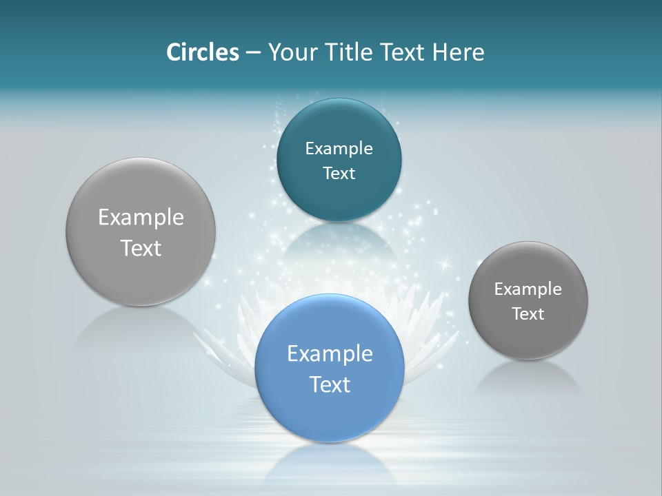 A White Flower With Sparkles On A Blue Background PowerPoint Template