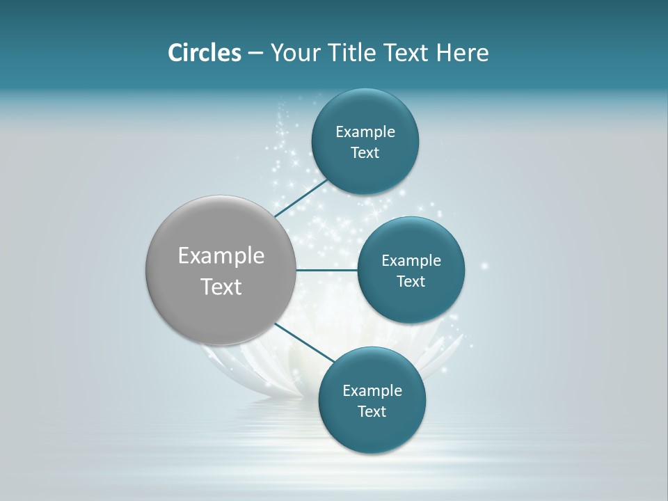 A White Flower With Sparkles On A Blue Background PowerPoint Template