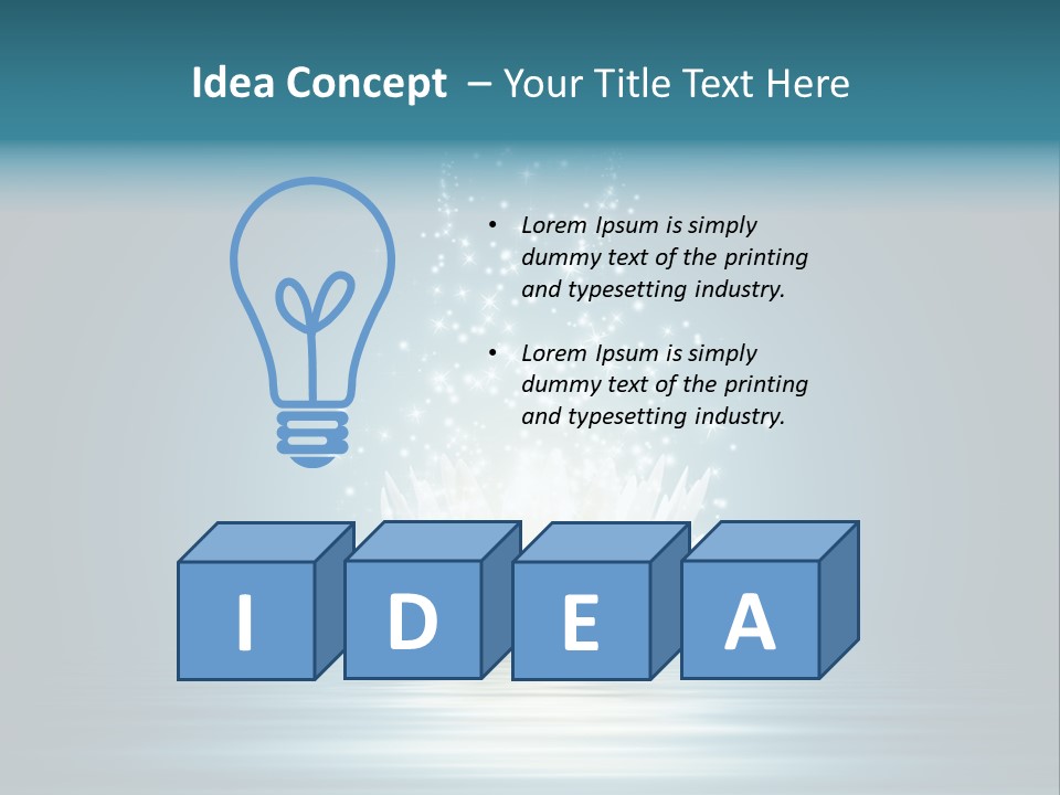 A White Flower With Sparkles On A Blue Background PowerPoint Template