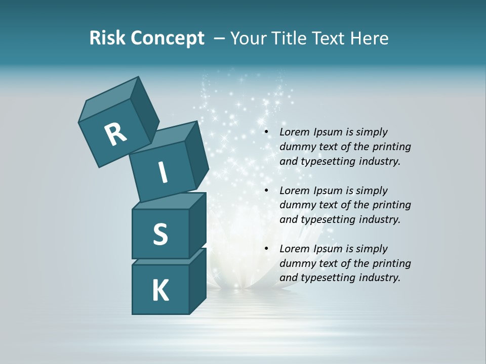 A White Flower With Sparkles On A Blue Background PowerPoint Template