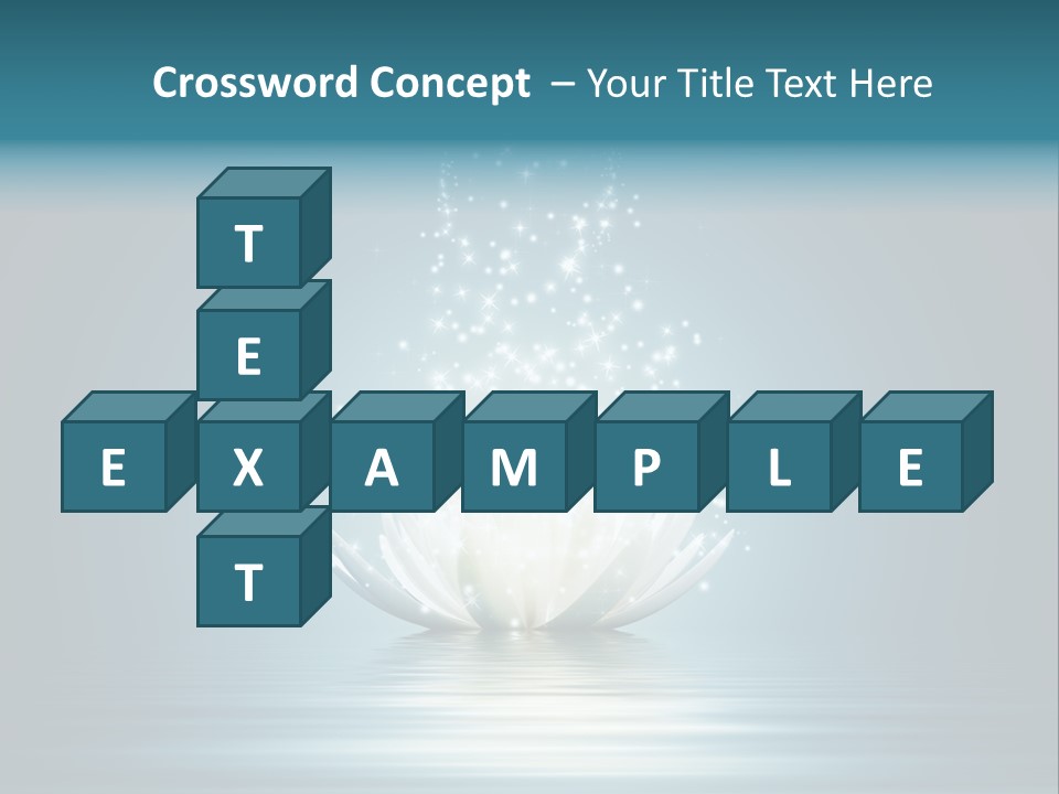 A White Flower With Sparkles On A Blue Background PowerPoint Template