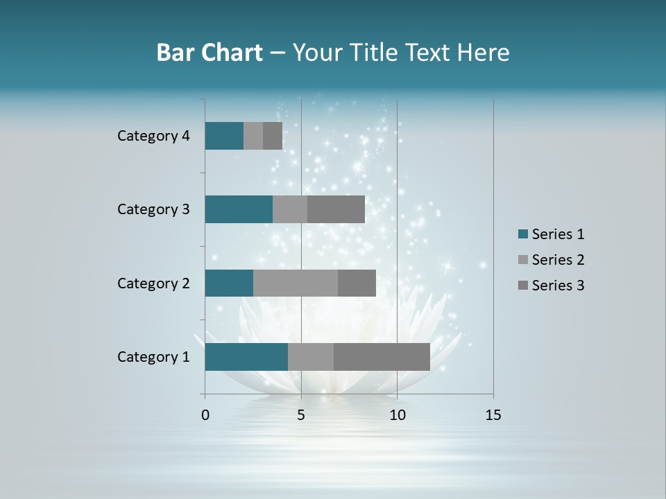 A White Flower With Sparkles On A Blue Background PowerPoint Template