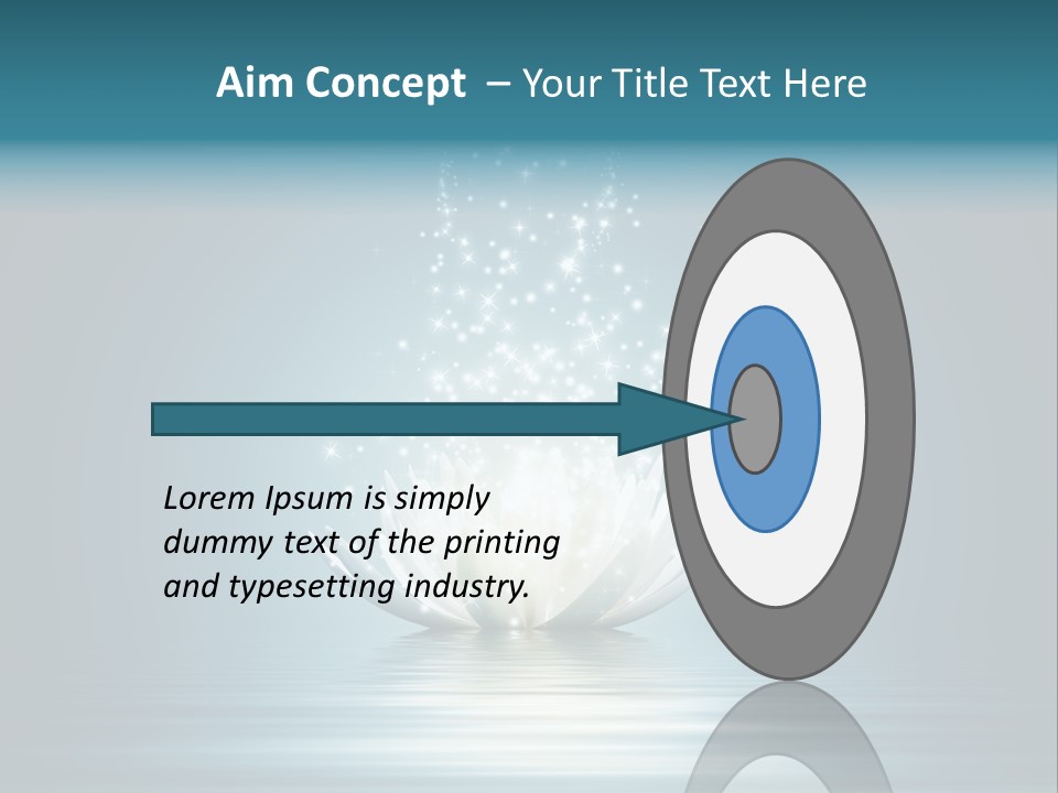 A White Flower With Sparkles On A Blue Background PowerPoint Template