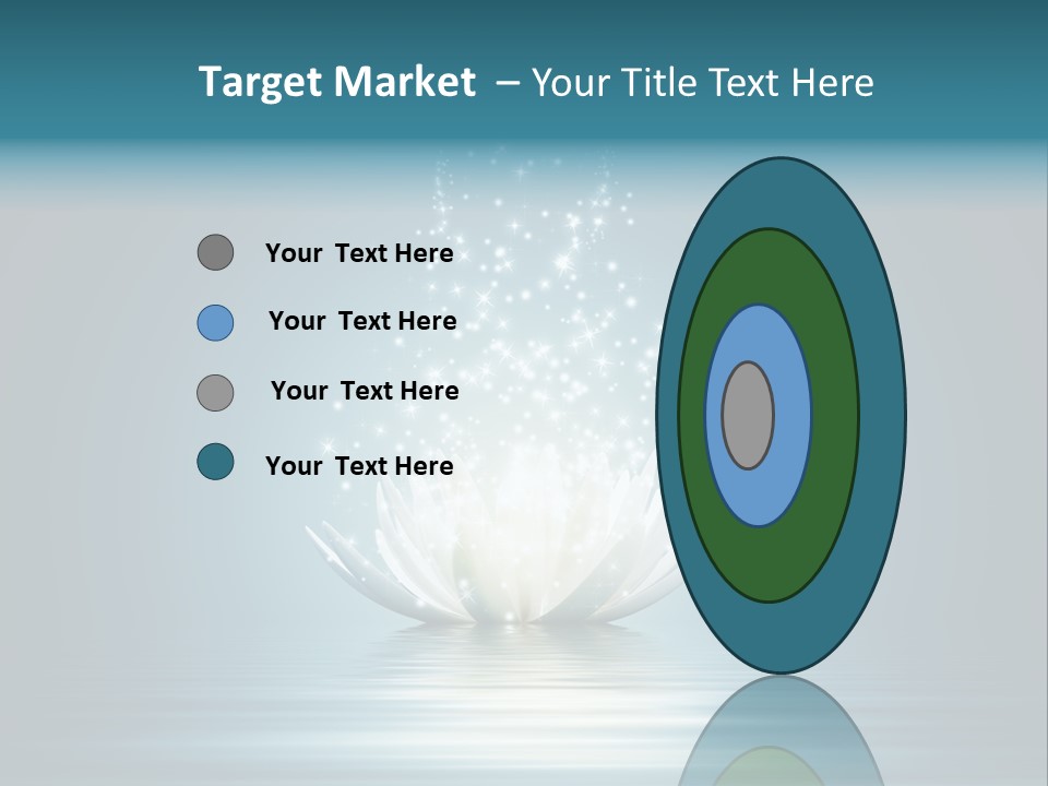 A White Flower With Sparkles On A Blue Background PowerPoint Template