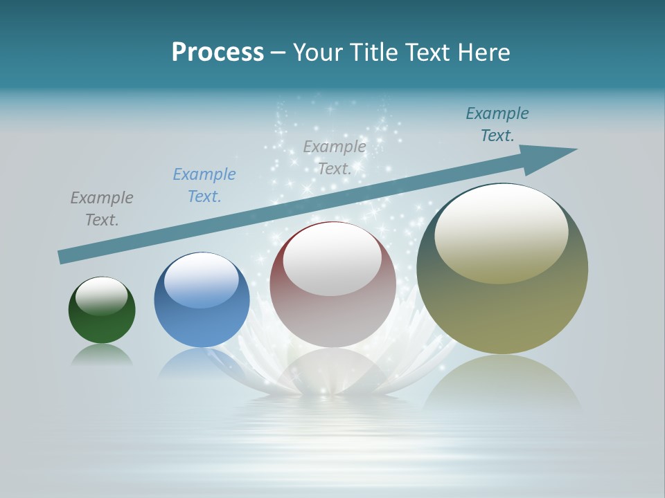 A White Flower With Sparkles On A Blue Background PowerPoint Template