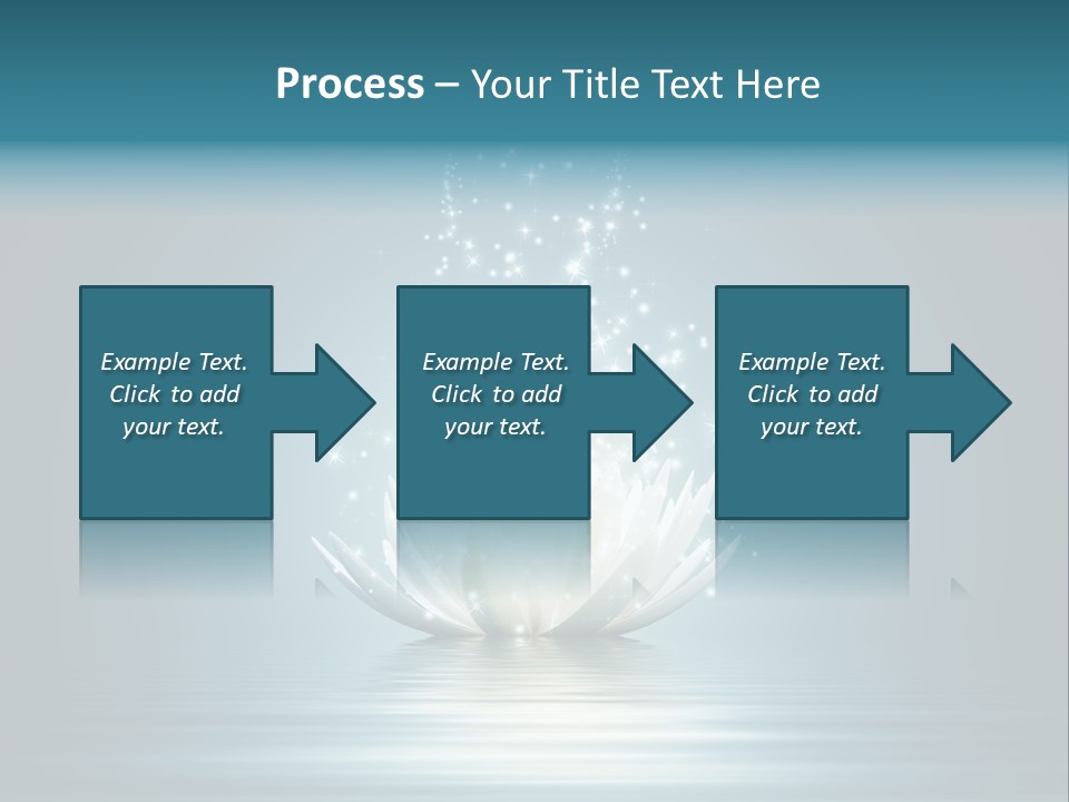 A White Flower With Sparkles On A Blue Background PowerPoint Template