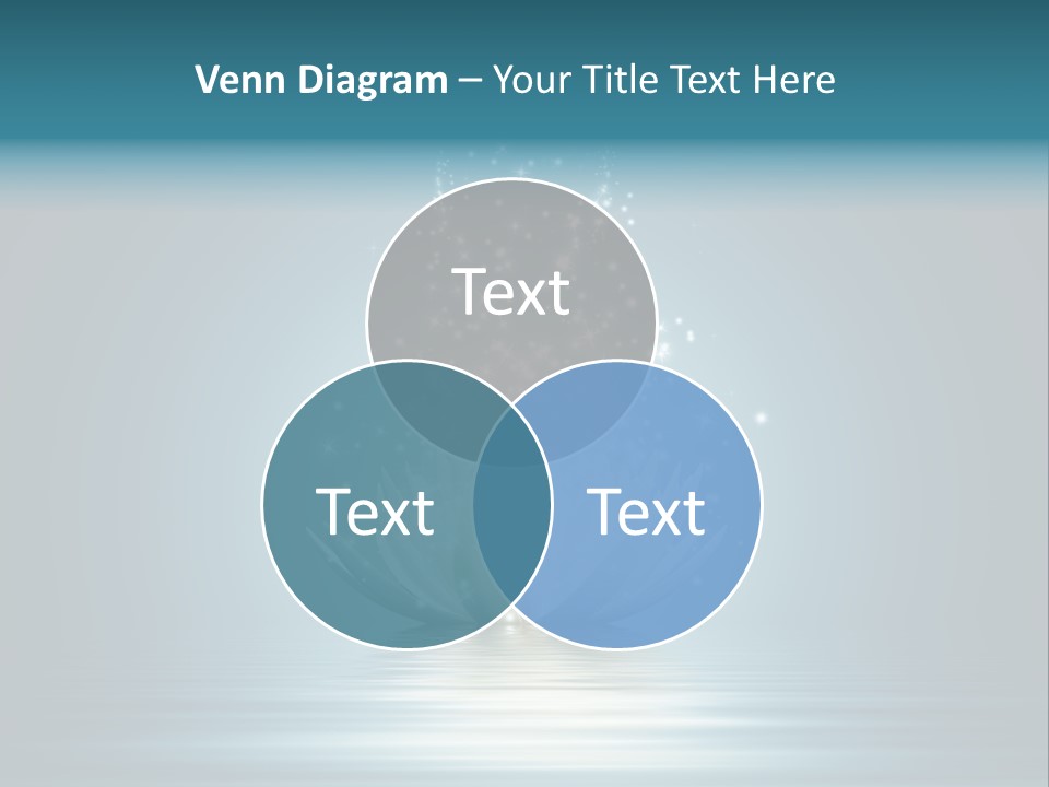 A White Flower With Sparkles On A Blue Background PowerPoint Template