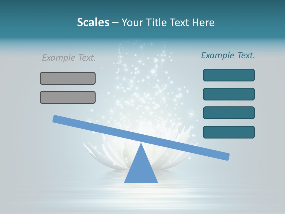 A White Flower With Sparkles On A Blue Background PowerPoint Template