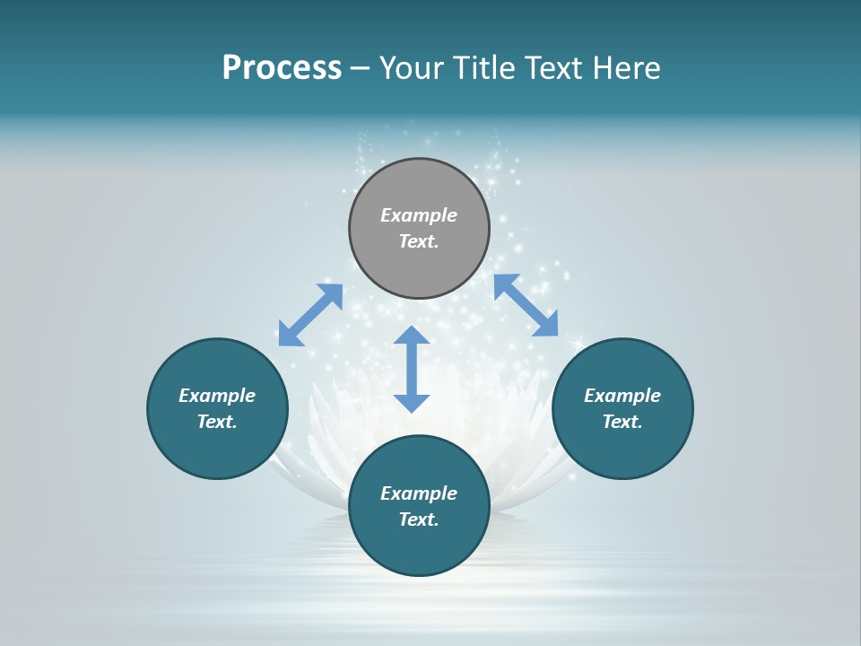 A White Flower With Sparkles On A Blue Background PowerPoint Template