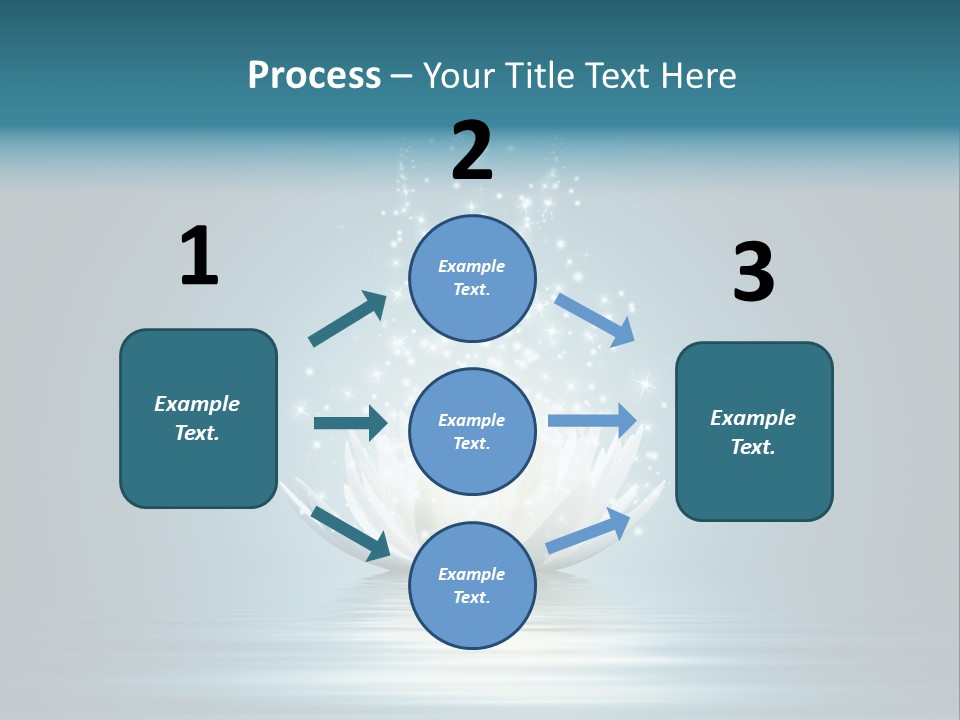 A White Flower With Sparkles On A Blue Background PowerPoint Template