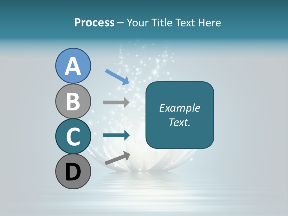 A White Flower With Sparkles On A Blue Background PowerPoint Template