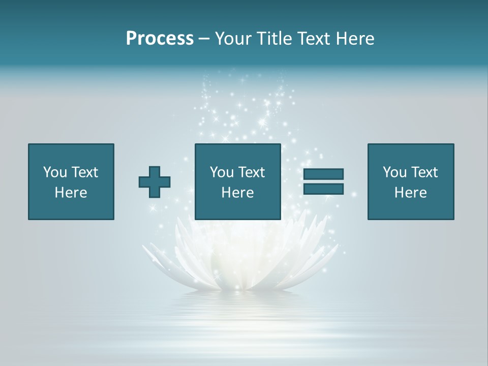 A White Flower With Sparkles On A Blue Background PowerPoint Template