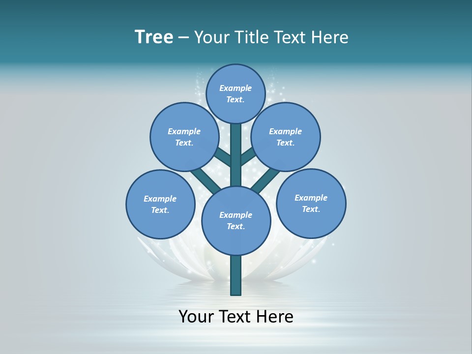 A White Flower With Sparkles On A Blue Background PowerPoint Template