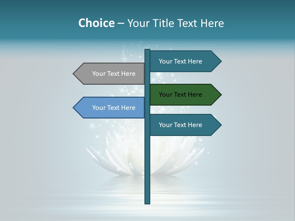 A White Flower With Sparkles On A Blue Background PowerPoint Template