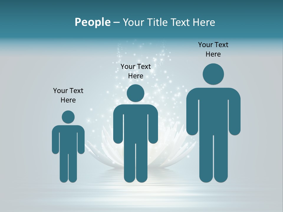 A White Flower With Sparkles On A Blue Background PowerPoint Template