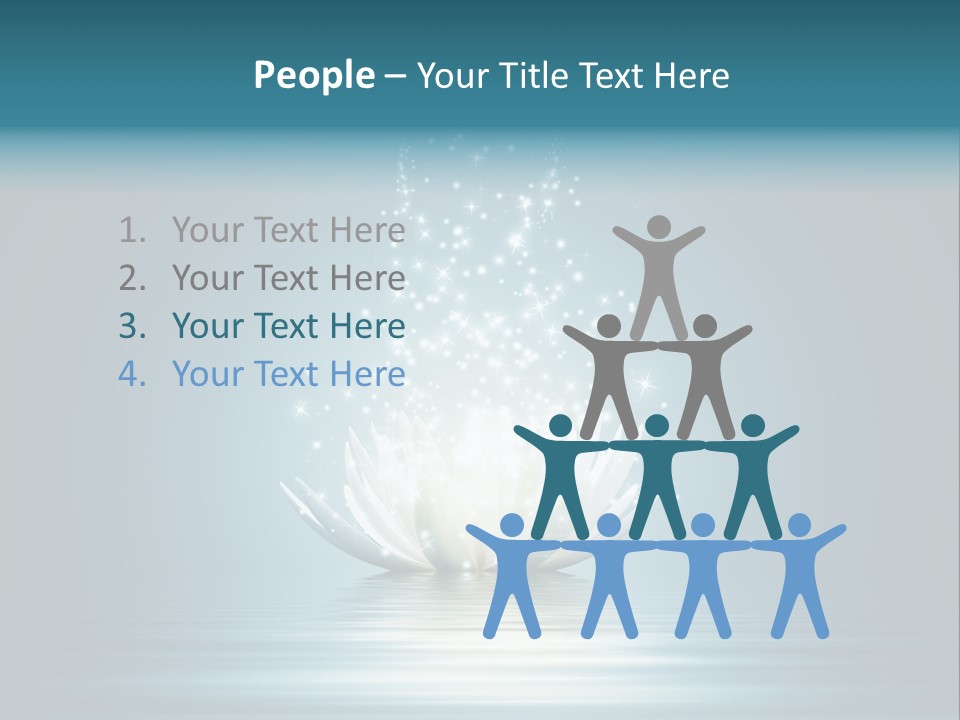 A White Flower With Sparkles On A Blue Background PowerPoint Template