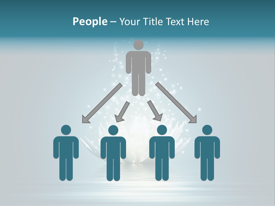 A White Flower With Sparkles On A Blue Background PowerPoint Template