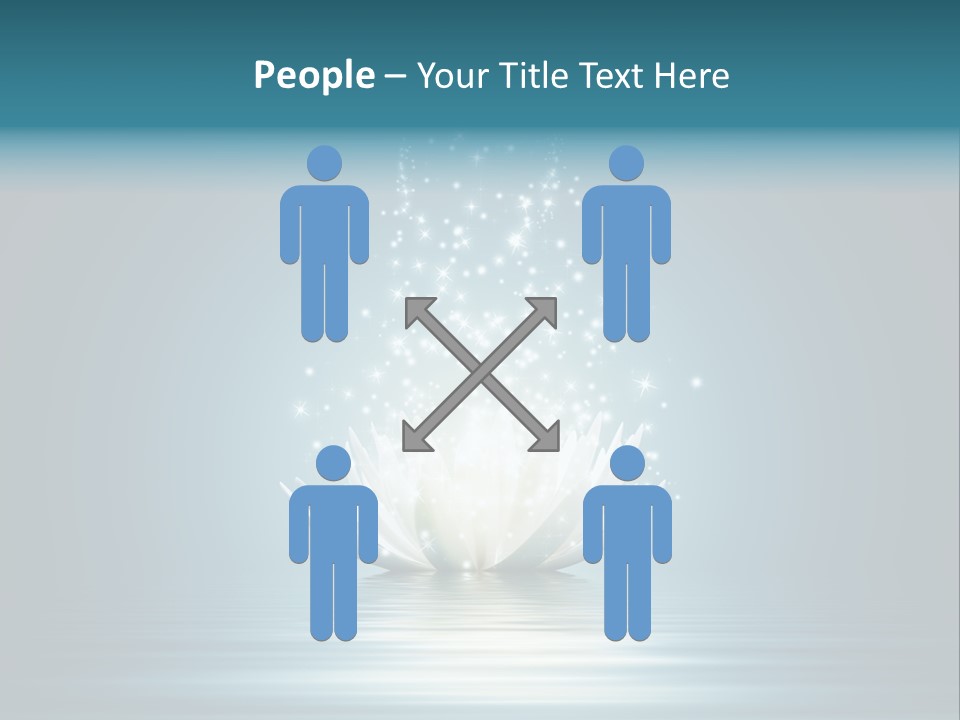 A White Flower With Sparkles On A Blue Background PowerPoint Template