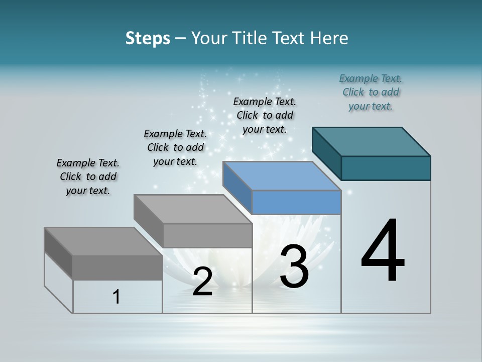 A White Flower With Sparkles On A Blue Background PowerPoint Template