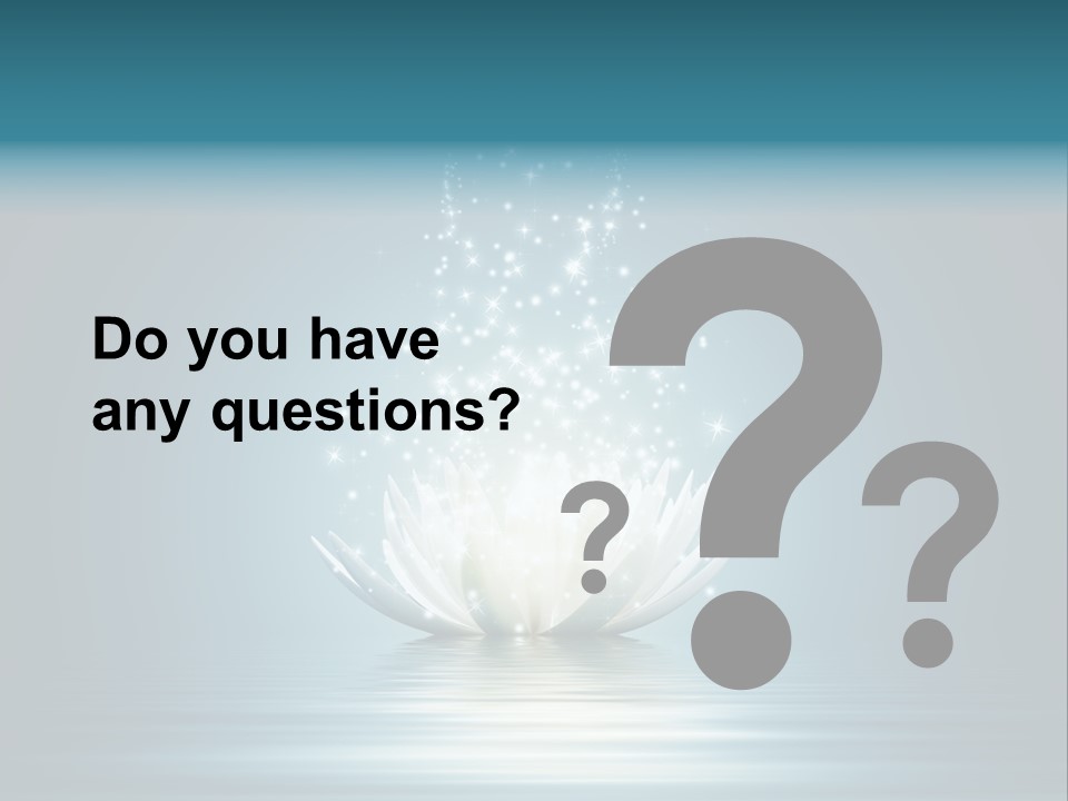 A White Flower With Sparkles On A Blue Background PowerPoint Template