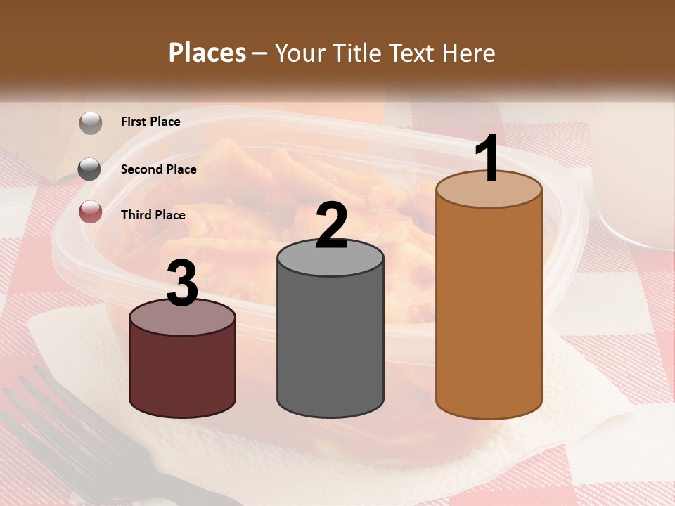 A Plastic Container Filled With Food Next To An Orange PowerPoint Template