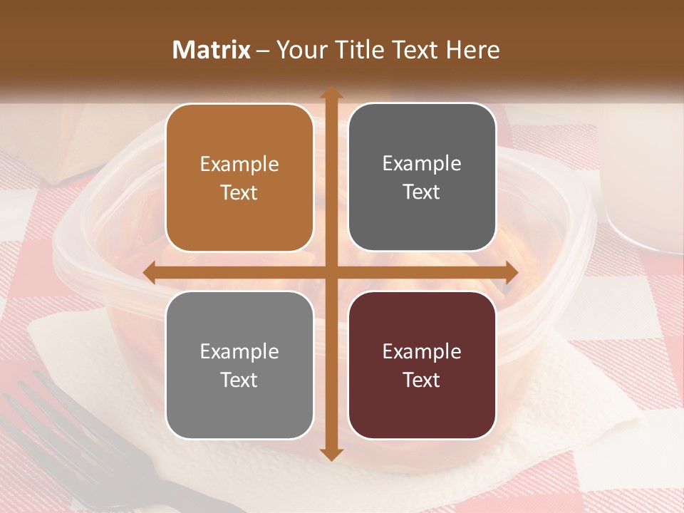 A Plastic Container Filled With Food Next To An Orange PowerPoint Template