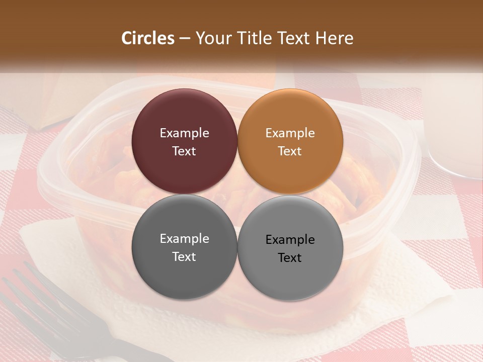 A Plastic Container Filled With Food Next To An Orange PowerPoint Template