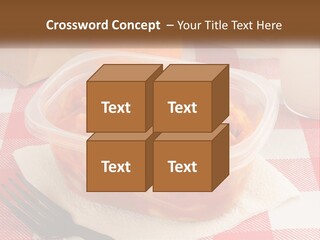 A Plastic Container Filled With Food Next To An Orange PowerPoint Template