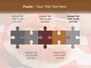 A Plastic Container Filled With Food Next To An Orange PowerPoint Template