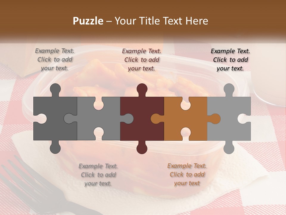 A Plastic Container Filled With Food Next To An Orange PowerPoint Template