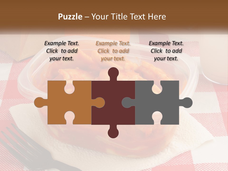 A Plastic Container Filled With Food Next To An Orange PowerPoint Template