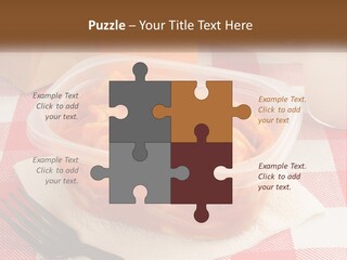 A Plastic Container Filled With Food Next To An Orange PowerPoint Template