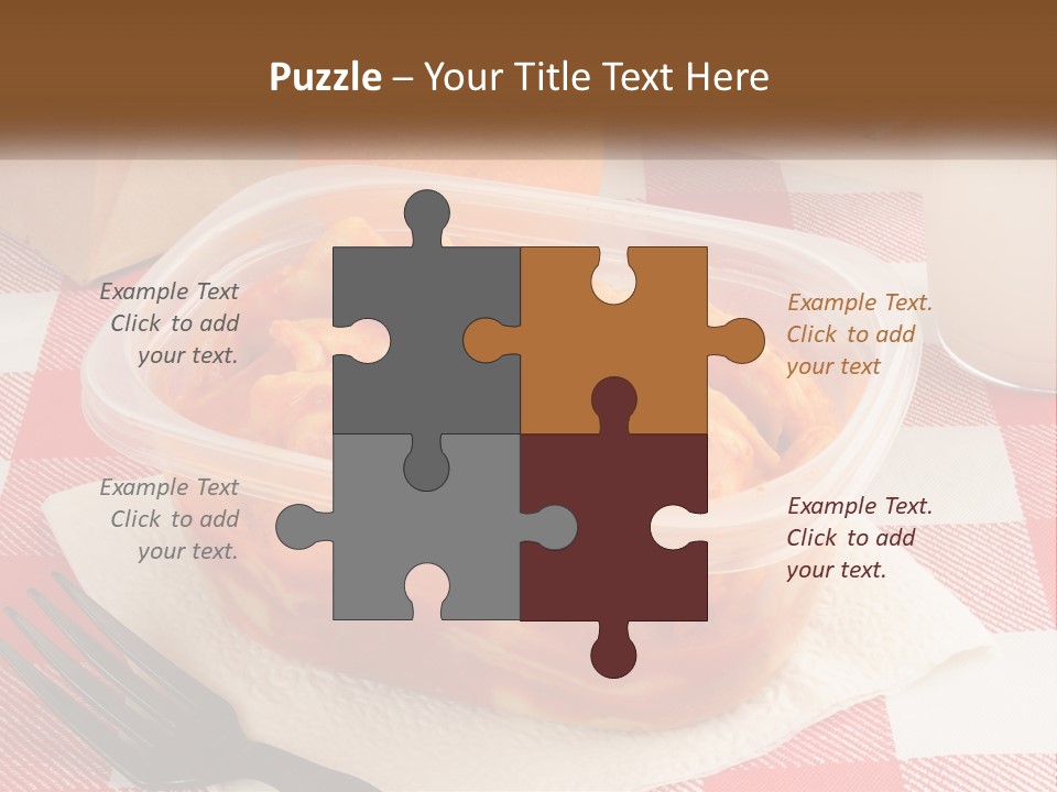 A Plastic Container Filled With Food Next To An Orange PowerPoint Template