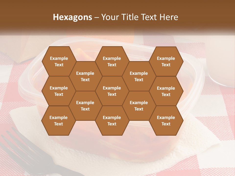 A Plastic Container Filled With Food Next To An Orange PowerPoint Template