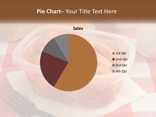 A Plastic Container Filled With Food Next To An Orange PowerPoint Template