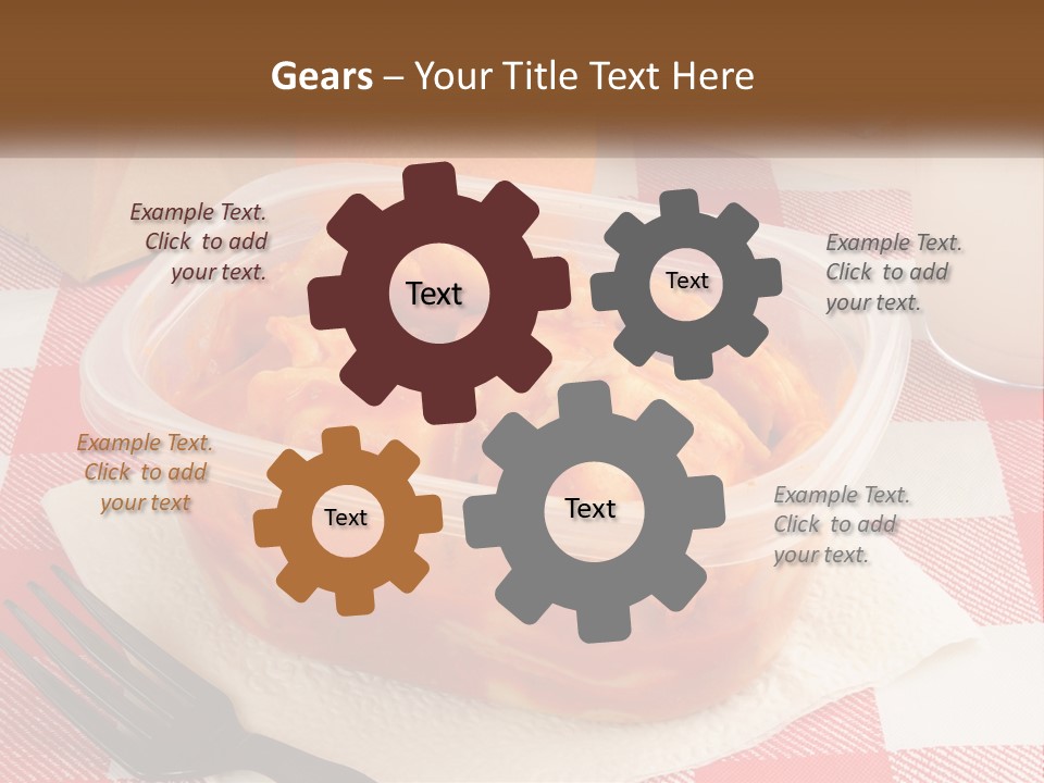 A Plastic Container Filled With Food Next To An Orange PowerPoint Template